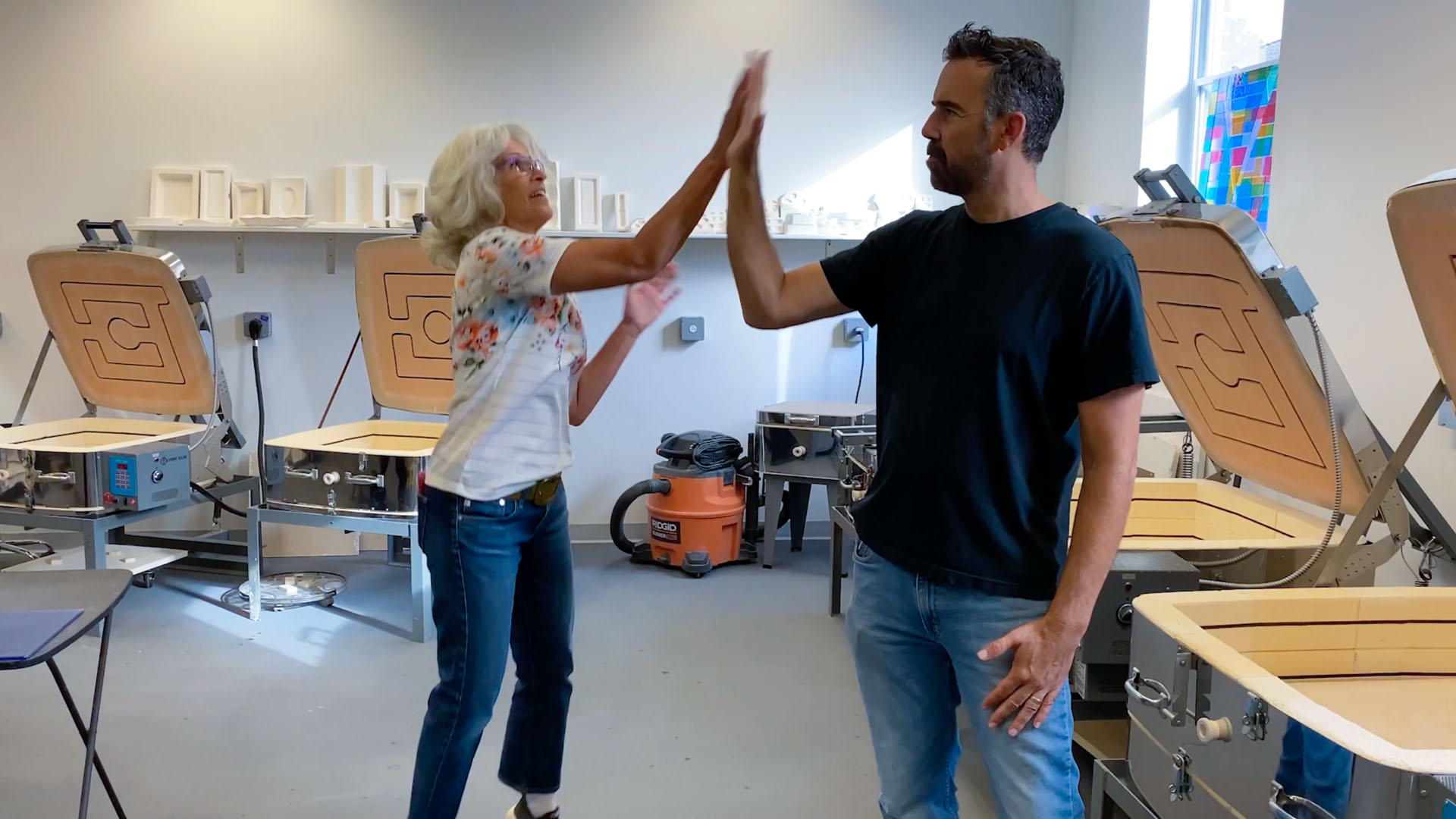 Exterior of The Glass Underground studio, establishing the New Jersey location